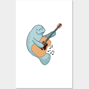 Guitar Manatee Posters and Art